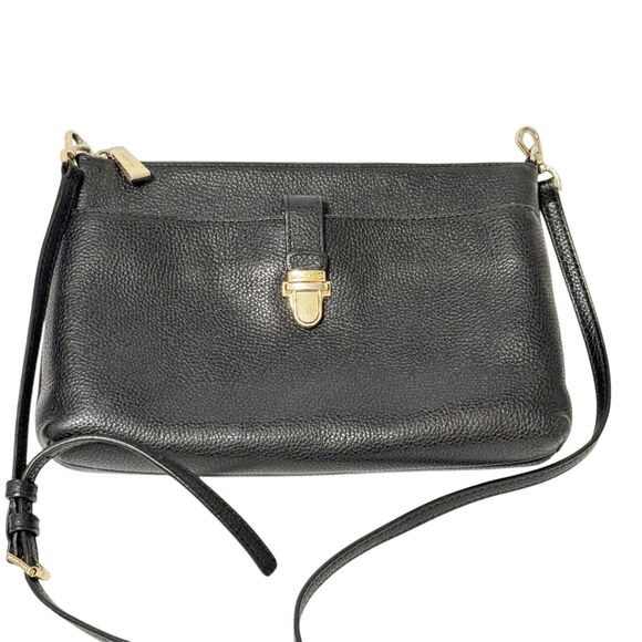 MICHAEL KORS Mercer Snap Pocket Crossbody Bag Black Leather Purse 32H6GM9C3L - Picture 1 of 12
